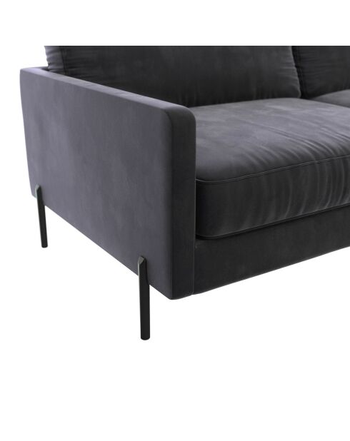 Justin 3-Sitzer-Samtsofa dunkeltaupegrau - 180x84x78 cm