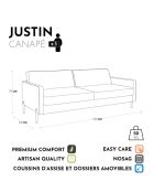 Justin 3-Sitzer-Samtsofa dunkeltaupegrau - 180x84x78 cm