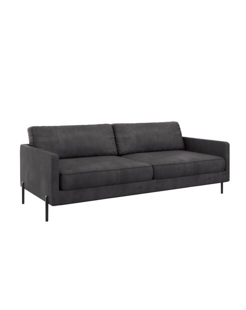 Justin 4-Sitzer-Sofa aus Stoff im Vintage-Look in Zinngrau — 210x84x78 cm