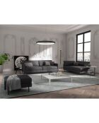 Justin 4-Sitzer-Sofa aus Stoff im Vintage-Look in Zinngrau — 210x84x78 cm