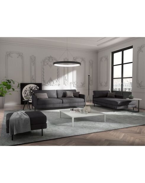 Justin 4-Sitzer-Sofa aus Stoff im Vintage-Look in Zinngrau — 210x84x78 cm