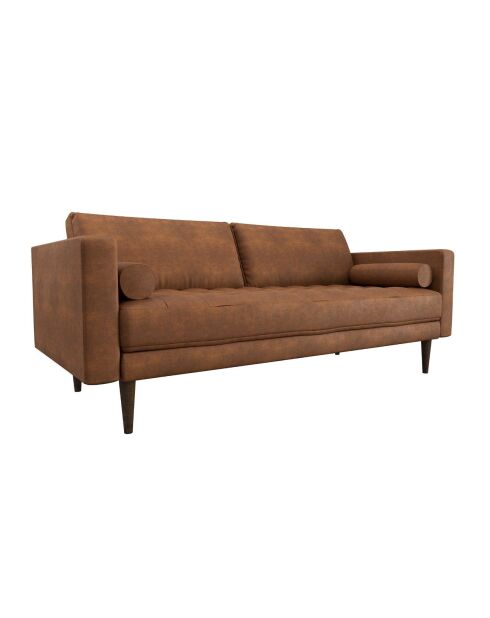 4-Sitzer-Sofa aus gealtertem Vintage-Stoff Jakob Cognac - 219x85x77 cm