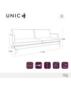 Unic 3-Sitzer-Samtsofa Mitternachtsblau - 220x92x83 cm