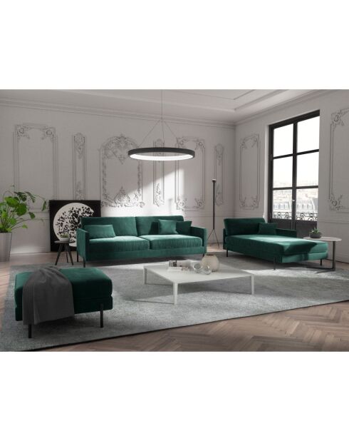 Justin bosgroene 4-zits fluwelen bank - 210x84x78 cm