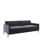 Justin 4-Sitzer-Samtsofa dunkeltaupegrau - 210x84x78 cm