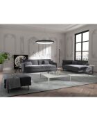 Justin 4-Sitzer-Samtsofa dunkeltaupegrau - 210x84x78 cm