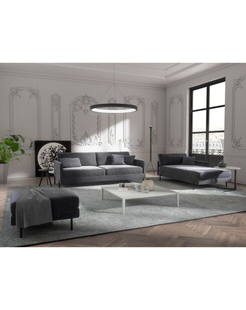 Justin 4-Sitzer-Samtsofa dunkeltaupegrau - 210x84x78 cm