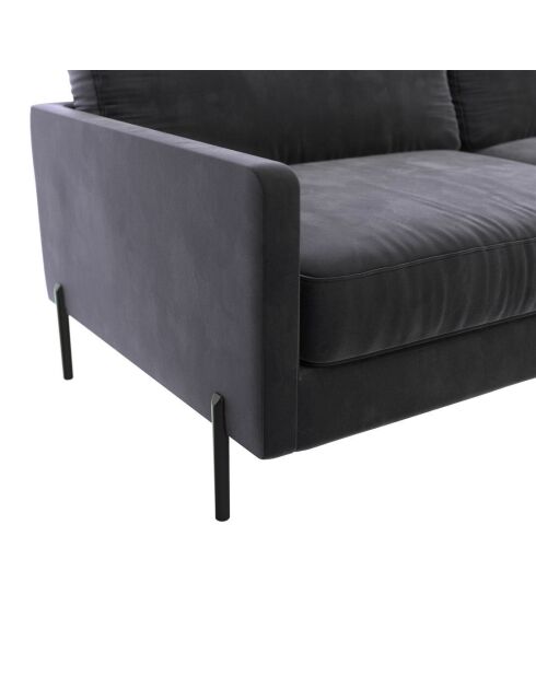 Justin 4-Sitzer-Samtsofa dunkeltaupegrau - 210x84x78 cm