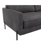 Justin 3-Sitzer-Sofa aus Stoff im Vintage-Look in Zinngrau — 180 x 84 x 78 cm