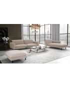 Isak 4-zitsbank van geweven stof in zandbeige - 215x92x85 cm