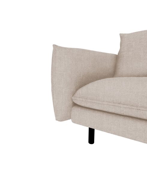 Isak 4-zitsbank van geweven stof in zandbeige - 215x92x85 cm