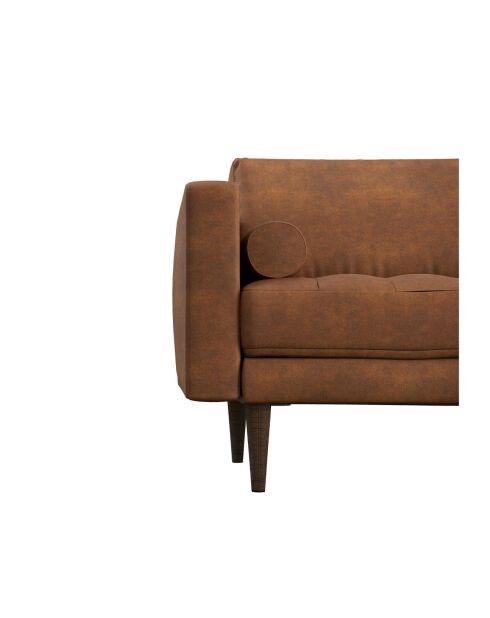 3-Sitzer-Sofa aus gealtertem Vintage-Stoff Jakob Cognac - 189x85x77 cm