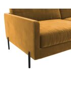 Justin mustard 3-zits fluwelen bank - 180x84x78 cm