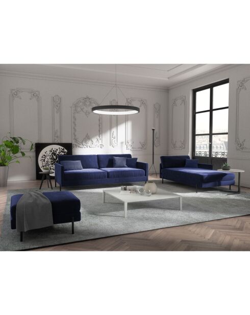 Justin Velvet 3-Sitzer-Sofa Mitternachtsblau - 180x84x78 cm