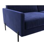 Justin Velvet 3-Sitzer-Sofa Mitternachtsblau - 180x84x78 cm