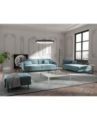 Justin Acqua graues 4-Sitzer-Samtsofa - 210x84x78 cm