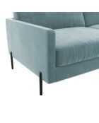 Justin Acqua graues 4-Sitzer-Samtsofa - 210x84x78 cm