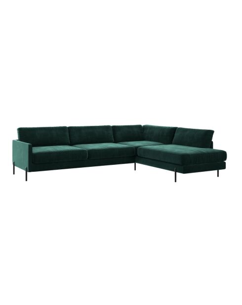 Justin bosgroene fluwelen rechthoekige bank - 256x200x78 cm