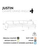 Justin bosgroene fluwelen rechthoekige bank - 256x200x78 cm