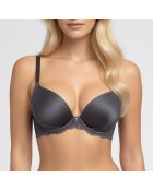 Reggiseno push-up Viktoria antracite con guscio rigido
