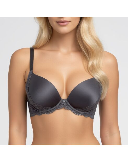 Reggiseno push-up Viktoria antracite con guscio rigido