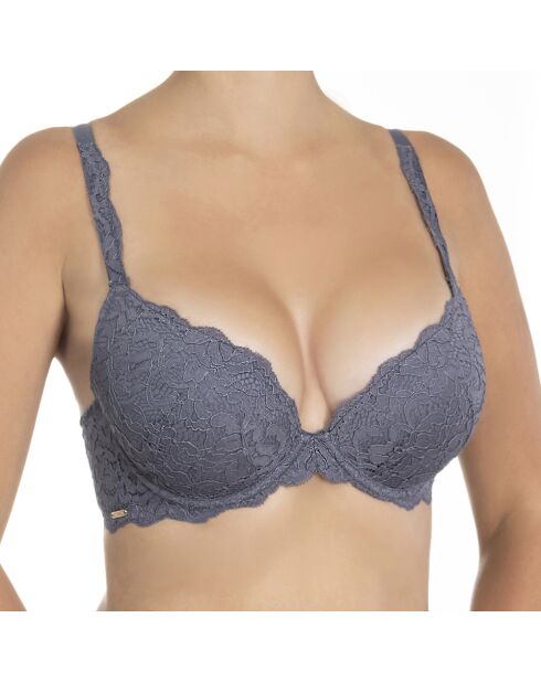 Sujetador Push-up de algodón Ella de capa dura de color morado ceniza