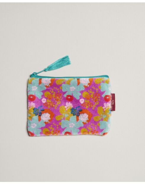 Pochette viola Mackintosh in velluto di cotone - 15x11 cm
