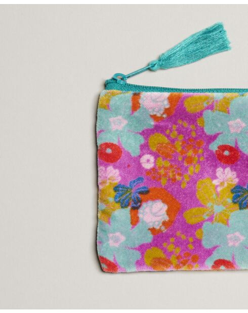 Pochette viola Mackintosh in velluto di cotone - 15x11 cm