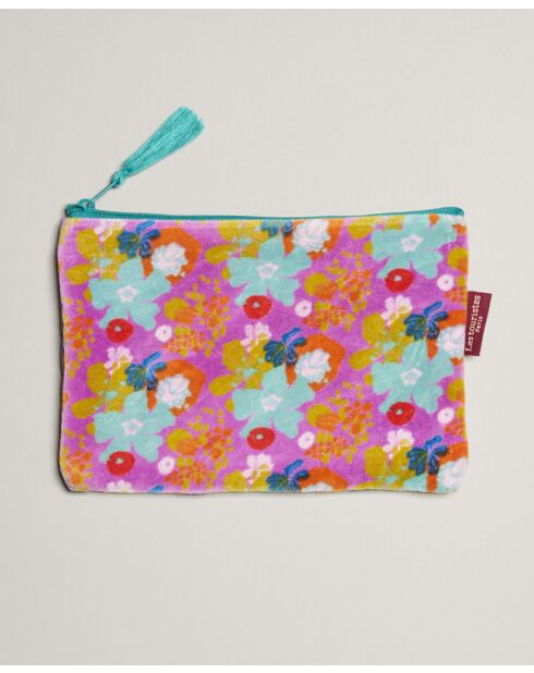 Pochette viola Mackintosh in velluto di cotone - 21x24 cm