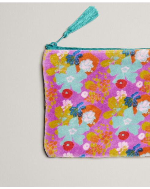 Pochette viola Mackintosh in velluto di cotone - 21x24 cm