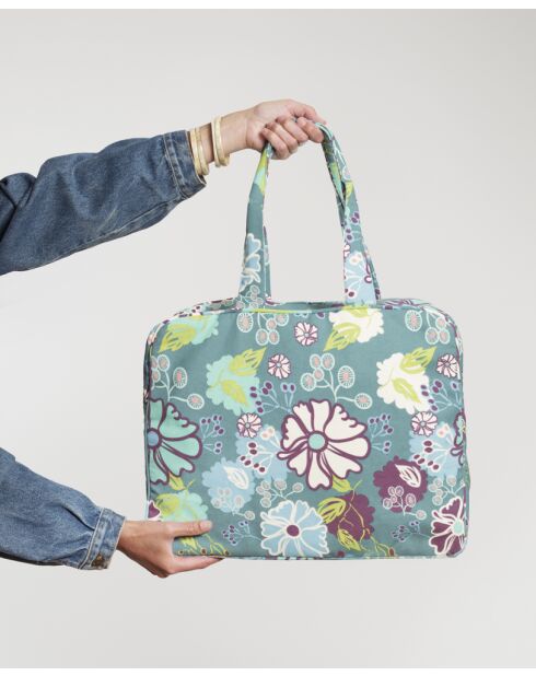 Sac en coton Cosmos sarcelle - 45x34x18 cm