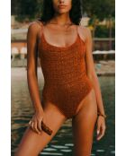 Costume da bagno intero Vic in terracotta