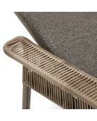 Lot 2 chaises longues en aluminium et tissu moka madrague taupe - 200x100x54.5cm