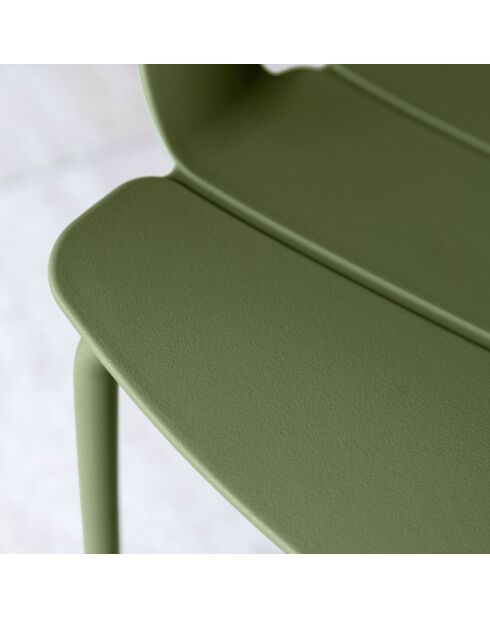 Ensemble table + 4 fauteuils de table en polypropylène et métal vert montauk vert - 5 pièces
