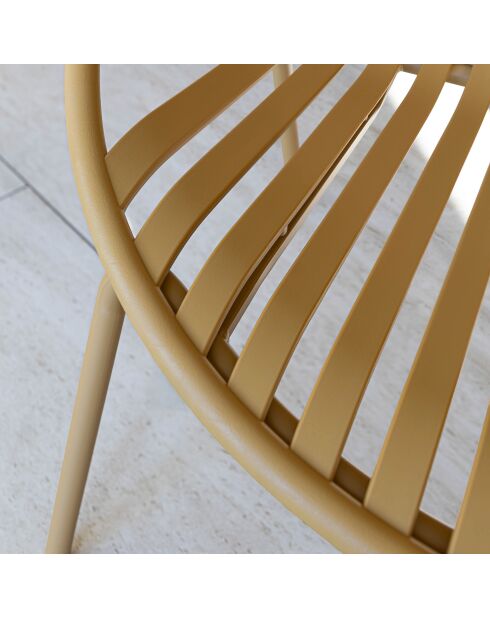 Muebles de jardín de polipropileno y metal calipso ocre amarillo - 4 piezas