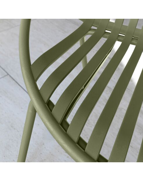 Muebles de jardín en polipropileno y metal verde calypso vert - 4 piezas