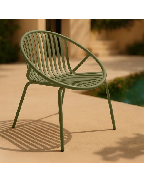 Muebles de jardín en polipropileno y metal verde calypso vert - 4 piezas