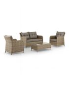 Mobili da giardino in resina intrecciata/alluminio moka porto-fino taupe - 4 pezzi