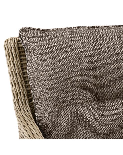 Muebles de jardín en resina tejida/aluminio moca porto-fino taupe - 4 piezas
