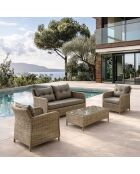 Mobili da giardino in resina intrecciata/alluminio moka porto-fino taupe - 4 pezzi