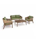 Gartenmöbel: Holz, Akazie, gewebtes Harz, gewebtes Harz, Kissen, khakifarbener Stoff, Alhambra, Beige/Natur - 4 Stück