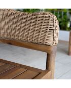 Ensemble table + 8 fauteuils de table acacia brun résine tressée alhambra naturel - 8 pièces