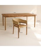 Ensemble table + 8 fauteuils de table acacia miel résine tressée alhambra naturel - 8 pièces