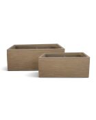 Set mit 2 rechteckigen Töpfen aus braunem Comporta-Terrakottafaserton