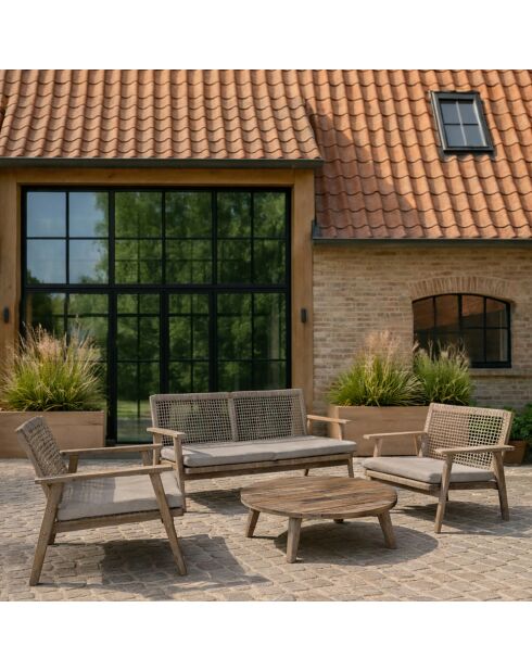 Set di 2 vasi rettangolari in terracotta marrone Comporta in fibra di argilla