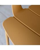 Ensemble table + 4 fauteuils de table outdoor en polypropylène et métal ocre montauk jaune - 5 pièces