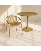 Ensemble table + 4 fauteuils de table en polypropylène et métal ocre calypso jaune - 5 pièces