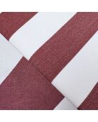 Salon de jardin en acier blanc tissu rayé blanc et coquelicot positano blanc/rouge - 4 pièces