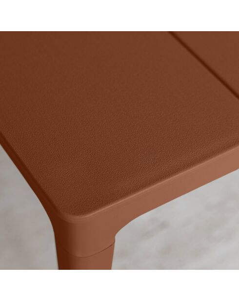 Salon de jardin en polypropylène couleur brique patio terracotta - 4 pièces