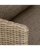 Salon de jardin en resine tressee/aluminium moka madrague taupe - 4 pièces
